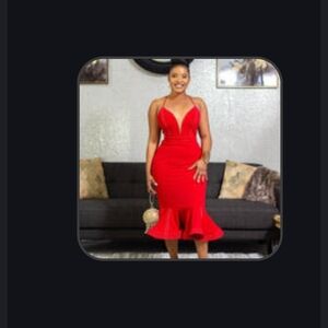 Elegant Royal Blue Halter Dress